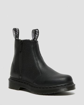 Dr Martens 2976 Læder Lynlås Ankelstøvler Dame Sort | DK 27SGL